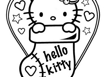 desene craciun, desene de colorat, planse de colorat, hello kitty